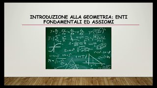 GEOMETRIA INTRODUZIONE ENTI FONDAMENTALI POSTULATI TEOREMI [upl. by Ha]