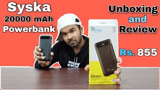 Best powerbank under 1000  syska 20000mah unboxing and review Hindi  p2105  Technical Snacks [upl. by Ennovy]