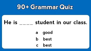 Grammar Quiz।90 English Grammar Questions। English Grammar Test [upl. by Esenej]