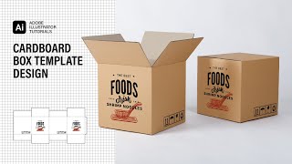 How to Cardboard Box Template Design in Adobe Illustrator CC  Packaging Design Tutorials [upl. by Ebeohp]