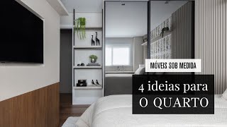 COMO MOBILIAR O QUARTO  4 ideias com móveis planejados [upl. by Lauzon]