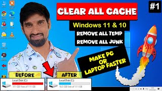 Remove ALL CACHE amp JUNK Files From Windows 11 amp Windows 10  Class 1  Computer Tutorial [upl. by Hamish476]