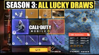 NEW Codm Season 3 All Lucky Draws  Mythic QQ9 Dual Kinetics Firebreak Returns Legendary HDR [upl. by Sahc]