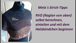 RVO Raglan von oben selbst berechnen einteilen und vom Halsbündchen an beginnen [upl. by Noah394]