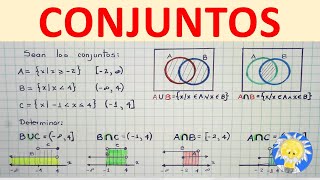 CONJUNTOS UNIÓN INTERSECCIÓN  Notación de Conjunto  Notación de Intervalos  Juliana la Profe [upl. by Bezanson]