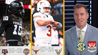 SEC Now  Reaction CFB Week 9 Texas AampM upset LSU Texas beat Vanderbilt Alabama destroy Missouri [upl. by Gnohc]