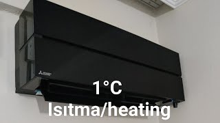 Klima ısıtır mı  Mitsubishi Electric MSZLN35VG 1°C de ısıtma ve tüketim [upl. by Beghtol]