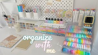 desk makeover 🪴  minimalist setup aesthetic desk organization ikea haul 🌷 [upl. by Milissa]