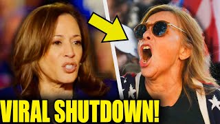 Watch Kamala SILENCE Heckler In MEGAVIRAL Shutdown [upl. by Lizned]