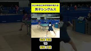 【全日本卓球2024】試合が進むにつれて熱くなるラリー！！！【篠塚大登vs松島輝空】shorts short 卓球pingpong [upl. by Auhsot510]