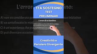 TFA Sostegno Creatività e Pensiero Divergente video 05 shorts [upl. by Pillyhp153]