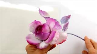 Silk flower making  Petal silk 2 [upl. by Ainolopa]