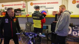 Birmingham Brummies Speedway Rider Steve Worrall Getting Helmet Ready [upl. by Komsa750]