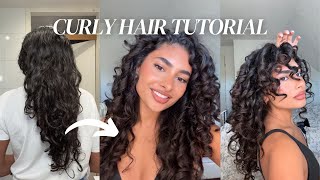 Long Curly Hair Tutorial Extreme Definition and Volume  Manisha Thurairajah [upl. by Nitsraek]