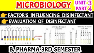 Factors influencing disinfectant  Evaluation of disinfectant  Factors affecting disinfectant [upl. by Enorahs336]