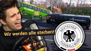 Deutsche Nationalmannschaft zerstört FLIXBUS ✪ Fernbus Simulator mit Lenkrad [upl. by Atelra]