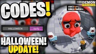 🤯NEW ALL WORKING HALLOWEEN UPDATE CODES FOR DEMON WARRIORS ROBLOX DEMON WARRIORS CODES [upl. by Ynney]