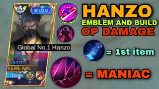 HANZO NEW RECOMMENDED BUILD AND EMBLEM  No Damage Mage hero😱 [upl. by Lirrehs]