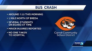 Students suffer minor injuries after Carroll County school bus crashes [upl. by Etheline]