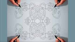 Trick Art Drawing Symmetrical Dance B2 [upl. by Einohtna]