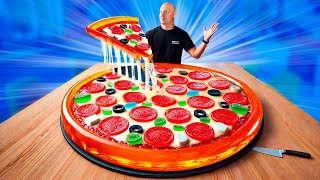 Pizza de Gelatina Gigante  Cómo hacer la pizza de gelatina más grande del mundo por VANZAI [upl. by Ileane]