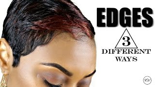 Edges 3 Different Ways  Short Hair Tutorial  Kaye Wright [upl. by Sparrow]