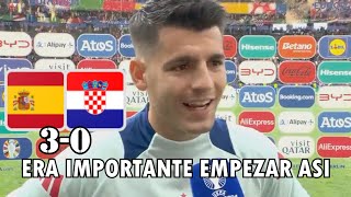 ALVARO MORATA Reacciona a su Gol y Victoria España 30 Croacia Eurocopa 2024 [upl. by Malvino]