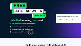 DataCamp Free Access Week Runs Nov 4 10 2024 CLOSED [upl. by Vaclav722]