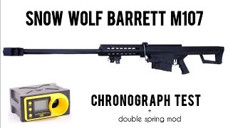 Snow Wolf Barrett M107 Chronograph Test  Double Spring Mod [upl. by Cookie732]