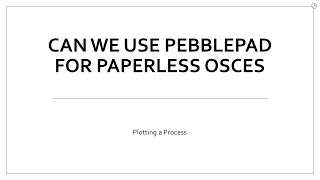 Can we use Pebblepad for paperless OSCES [upl. by Lleruj]