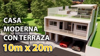 Casa MODERNA con ALBERCA y TERRAZA en terreno de 10x20m  MODERN HOUSE with ROOFTOP [upl. by Bodwell929]