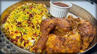 The best fall off the bone chicken recipe ever So much flavour in the Barberry rice Zereshk Polo [upl. by Aidualk]