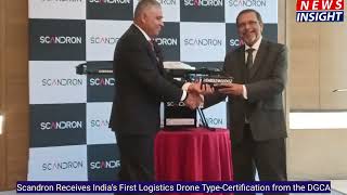 Scandron Receives India’s First Logistics Drone TypeCertification from the DECA [upl. by Lerej]