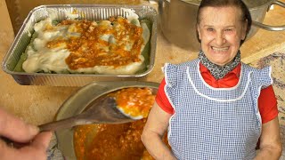 Pasta Grannies enjoy Ernestinas spinach and meat cannelloni [upl. by Nnayllek]