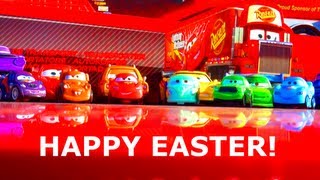 Disney Cars Easter Holiday Edition Micro Drifters 2013 Pixar Toys Mater Chick Hicks Dinoco McQueen [upl. by Ilhsa]