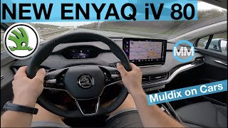 Skoda Enyaq iV 80 150 kW POV Test Drive  Acceleration 0100 kmh [upl. by Yatnahs]