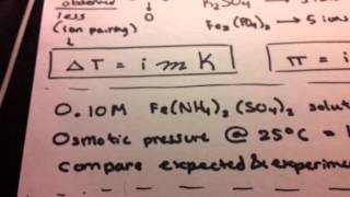 Vant Hoff factor and Colligative Properties for Electrolyte Solutions [upl. by Nitsugua]