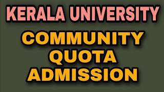 Kerala University PG Community Quota  Centralized Allotment University of kerala [upl. by Reiko]