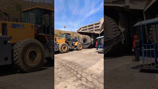 Mega truck tyre change by dragger heavymachinery megaprojects ytshots [upl. by Drona273]