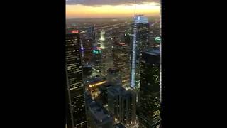 Que Skyspace LA Sky view1000 feet aboveUS Bank Tower at evening [upl. by Jovitah439]