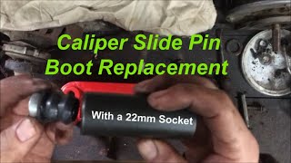 Brake Caliper Slide Pin Boot Replacement [upl. by Seditsira404]