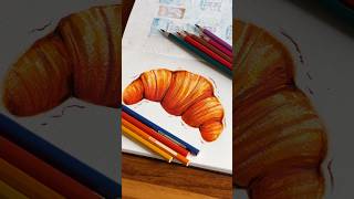 I wanna to eat a croissant too🥐🇫🇷 croissant food fooddrawing colourpencil [upl. by Ellirpa]