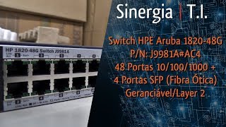 Switch HPE Aruba 182048G OfficeConnect PN J9981AAC4 48 Portas 101001000  4 Portas SFP [upl. by Frissell170]