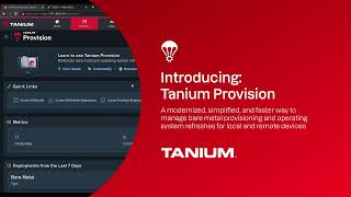 Tanium Demo Introducing Tanium Provision [upl. by Rosenstein]