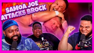 Samoa Joe traps Brock Lesnar in the Coquina Clutch Reaction [upl. by Atiekal]