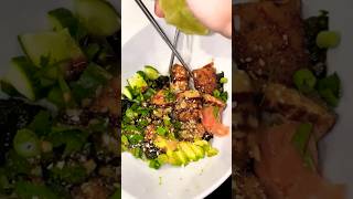 Salmon rice bowl unique dinner ideas recipes ASMR dinner recipe salmon meal [upl. by Modesta]