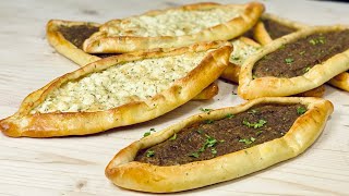 RECETTE DES PIDE 🇹🇷 Pizza turque à la viande hachée ou au fromage 🤤 Deli Cuisine [upl. by Yeldah]