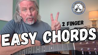 10 EASY 2 Finger Guitar Chords And How To Play Them [upl. by Kcirddes63]