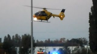 Rettungshubschrauber Christoph 31 DHDEC Landung am Einsatzort in Velten [upl. by Ciardap]