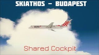 TFDi Volotea Boeing 717200 Skiathos  Budapest Shared Cockpit on IVAO [upl. by Joyan288]